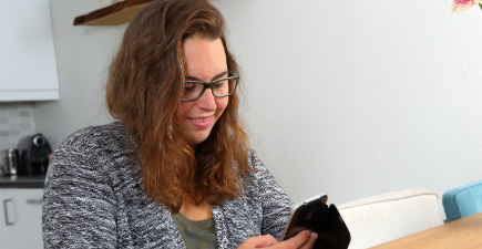 Vrouw met smartphone